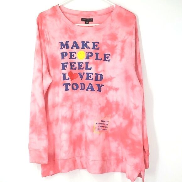 Lane Bryant Make People Feel Loved Today Graphic Sweatshirt Size NWT - Picture 7 of 17